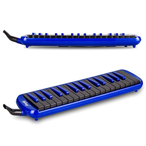 Mugig Melodica 32 keys, C-key, Piano/Keyboard inspired instrument, Portable, Phosphor Bronze Reed, Suitable for Practice, Teaching or Stage Performance. (Black & Blue) - Thumbnail 7