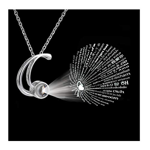 Forevereally Initial Necklace 100 languages I Love You A to Z 26 Letters Alphabet Pendant Necklace Personalized Mother's Day Gifts for Women Girls