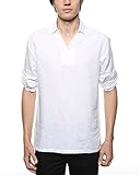 BYLUNTA Slim Fit Men's Linen & Cotton Long Sleeve Shirt (US XL(Asian-3XL))