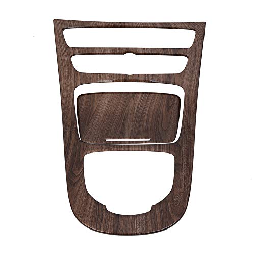 Keenso Console Gear Panel Trim,Interior Dashboard Console Gear Panel Cover Decor Trim 2pcs for Mercedes Benz E-Class W213 2016-2018 (Walnut Brown Wood)