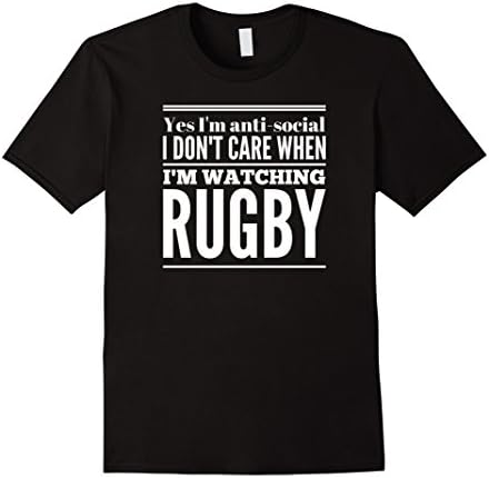Mens Yes I'm Anti-Social Don't Care When Im Watching Rugby Shirt 3XL Black