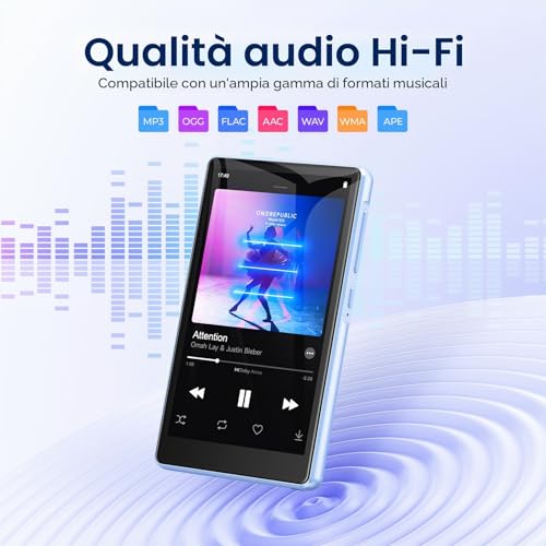 160GB MP3 Player with Spotify, Bluetooth and WiFi, 4.5 Inch Touchscreen, MP4 Player, Android Music Player 13 MP3 MP4 with Spotify, Play Store, Amazon Music, Deezer, FM Radio