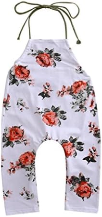 Jarsh Kids Baby Girl Floral Print Strap Sleeveless Jumpsuit Harem Pants Outfits Summer Clothes