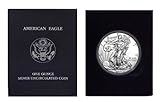 2017-1 oz American Silver Eagle in Plastic Air Tite and Blue Gift Box with our Certificate of Authenticity Dollar Uncirculated Us Mint