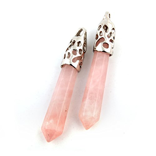 Hexagonal Healing Pointed Stone Pendant Gems 14pcs Long Reiki Chakra Crystal Quartz Rock Charm Pendant for Necklace Jewelry Making - Thumbnail 5