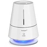 Innoo Tech Ultrasonic Cool Table Lamp Humidifiers | Automatic Shut-Off | Night Light Function | 360 Degree Rotatable Mist Outlets | 2.0L, White