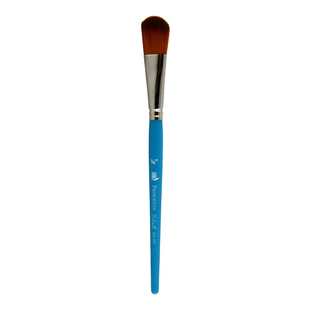 PRINCETON ARTIST BRUSH CO. Artiste Paintbrush, Wood, Blue, Oval Mop 3/4 Inch