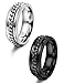 LOYALLOOK 2pcs Stainless Steel Spinner Wedding Rings for Men Women Biker Chain Rings 8mm Wide Size 7-13