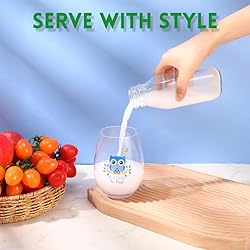 Peryiter 6 Pcs Glass Milk Bottle with Lid Reusable