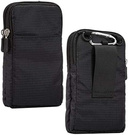 Cell Phone Belt Clip Pouch Crossbody Bag, 6.0" Mini Wrist Handbag Case Outdoor Sport Phone Cross Body Shoulder Messenger Bag Pockets with Zipper Waist Wallet Purse Holster with Locking Carabiner Hook