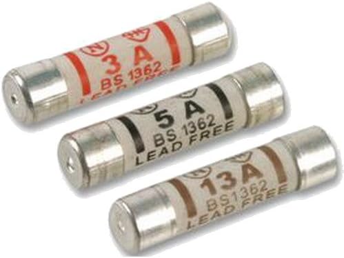 Mixed 3A 5A 13A Domestic Fuses Pack of 10