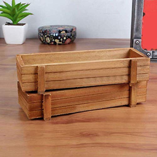Kisten rechteckig Tisch Blumentopf Garten Deko Vintage Sukkulenten Pflanzkasten Holztopf Gartenarbeit Gerät – Bild 6