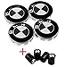 Health mall Wheel Center Caps and Tire Valve Stem Caps Emblem 68mm Rim Center Hub Caps for E30 325i 328i E36 E46 E34 E39 E60 E65 E38 Wheels Logo Black & White Color