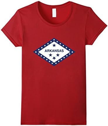 Womens Arkansas State Flag T-Shirt Medium Cranberry
