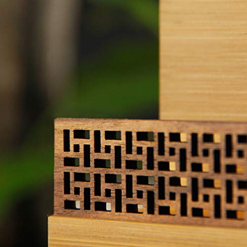 image for LEICRAFT Bamboo Wood Business Card Display Holder, Professional Black 