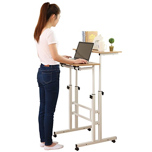 SDADI Mobile Stand Up Desk Height Adjustable Home Office Desk With
Standing And Seating 2 Modes 1.0 Edition Dark Grain