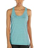 icyZone Activewear Running Workouts Clothes Yoga Racerback Tank Tops for Women (L, Green Heather)