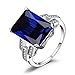 Jewelrypalace Women's 9.64ct Created Blue Sapphire 925 Sterling Silver Ring Size 8
