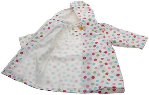 Pluie Pluie Girls Outerwear White Polka Dot Lined Raincoat 7/8