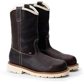 Thorogood American Heritage 11&rdquo; Steel Toe Wellington Boots for Men - Premium Full-Grain Leather, Slip-Resistant Heel Outsole and Comfort Insole