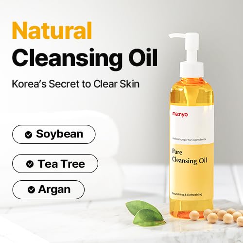 ma:nyo MANYO Pure Cleansing Oil, Natural Oil Cleanser for Face, Makeup Blackhead Remover, Korean Skin Care, 6.76 fl oz (200ml)