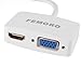 FEMORO Mini DisplayPort to VGA HDMI 4k Adapter 2-in-1, MDP to HDMI VGA Converter Hub (Thunderbolt Compatible) for Mac MacBook Air Pro,Surface Pro 3 4 HDTV