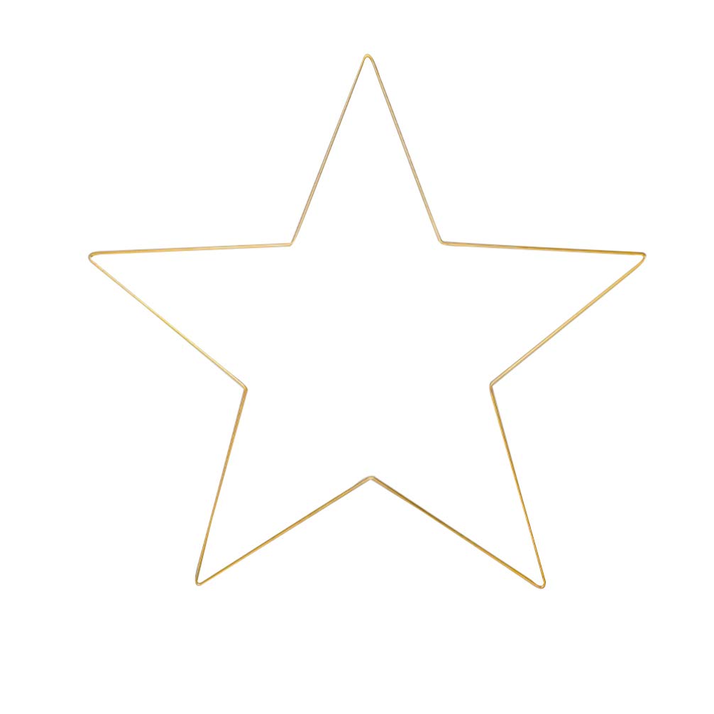 VICASKY Metal Stars Frame Hangable Xmas Decoration Pentagram Shaped Home Pendant Xmas Tree Party Wall Art Ornament Window Wedding Birthday Shop Part Golden 30CM* 4MM