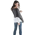 Aukmla Women's Knitted Scarf Pashminas Shawls and scarves Poncho with Brooch (Grey) Aukmla Women's Knitted Scarf Pashminas Shawls and scarves Poncho with Brooch (Grey)
