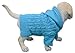 Lanyarco Sky Blue Dog Classic Cable Pet Sweater Hoodie for Dogs, XXX-Large (XXXL) Size