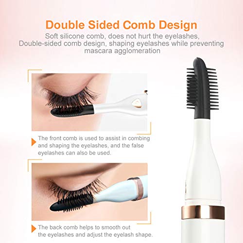 Heated Eyelash Curler, Electric Eyelash Curler, Double Effect Eyelash Styler, Quick Heating&Long Lasting, USB Rechargeable, Portable Electric Makeup Eye Lashes Brush