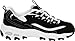 Skechers Sport Women's D'Lites Lace-Up Sneaker, Black/White, 6.5 M US
