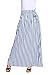 HOTAPEI Summer High Waisted Vertical Striped Maxi Skirts for Women Light Blue XL