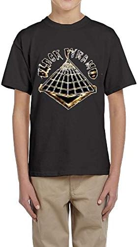 TAUYOP Youth 100% Cotton T-Shirts Black Pyramid Short-Sleeve Kids Tee Shirt