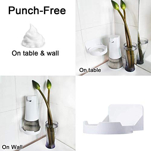 POLARPRA 12 oz Touchless Foaming Dispenser Rechargable Auto Soap Dispenser Stand or Wall Mounted for Toilet/Kitchen/Countertop/Bathroom