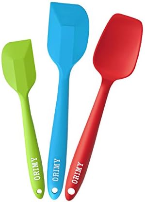 Silicone Utensils Set - 600ºF Heat-Resistant- One-Piece - Seamless Design - Dishwasher Safe Spatulas 3 Versatile Tools Created for Cooking (Colourful)