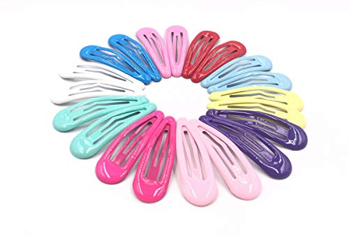 Art&Beauty 10 Pairs Colorful Assorted Color Glossy Snap Prong Clips Bendy Hair Clips Barrettes for Ladies Girls Women Adults Hair Bows