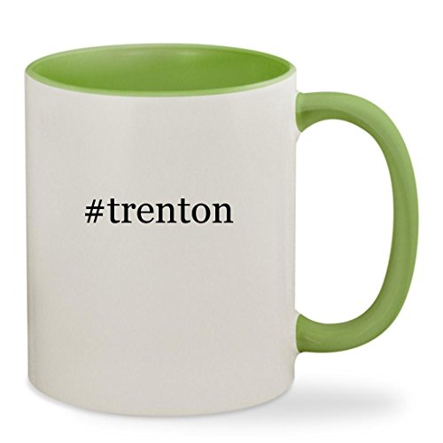#trenton - 11oz Hashtag Colored Inside & Handle Sturdy Ceramic Coffee Cup Mug, Light Green