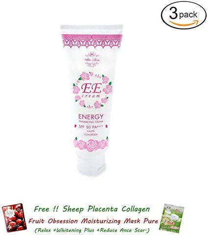 3 Units of EE White Aura Cream Energy Enhancing Cream by White Aura 100g SPF 50 PA++[Get Free Tomato Facial Mask ]
