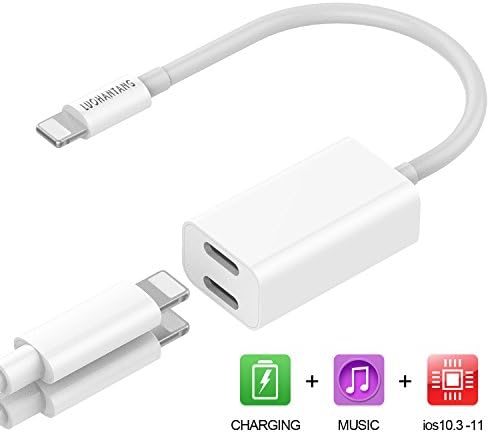 LUOHANTANG Lightning Audio + Charge Adapter for iPhone X / iPhone 8 / iPhone 8 Plus / iPhone 7 / iPhone 7 Plus