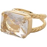 Sorrelli Kathleen Statement Ring – Emerald-Cut Candy Gem Crystal on Braided Double Band (Size 7)