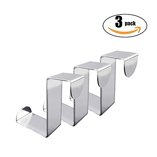 Towel Coat Rack Hats - Free Moving Adjustable Stainless Steel Hooks For Towels,Hats,Hand Bags,Kitchen,Bedroom,Drawer Saving Storage Space.(3 Pack)