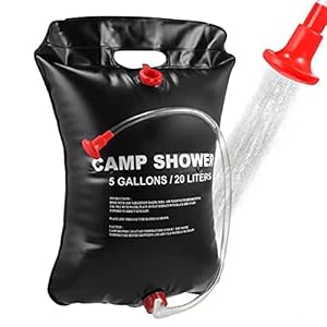 VABNEER Camping Douche Tas 20L Solar Douche Tas met Afneembare Slang & Aan-Off Schakelbare Douchekop & Zwart Mesh…