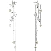 Temperature and stylish long tassel geometric earrings personality ladies earrings fashionable floral accessories