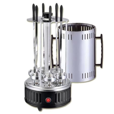 Vertikaler Elektrogrill Schaschlikgrill Tischgrill Dönergrill 6 Schaschlikspieße