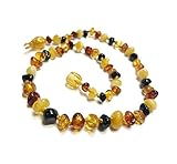 Genuine Baltic Amber Teething Necklace for Baby - Multi Color Beads