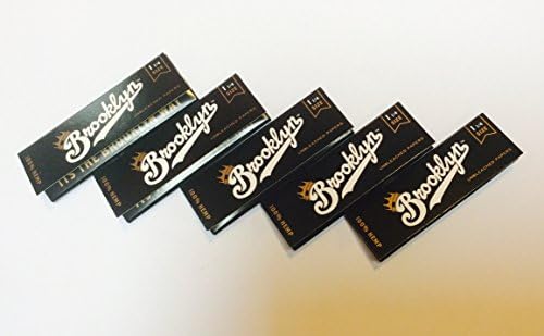 5 packs of Brooklyn Rolling Papers 1 and 1/4 size 100% Hemp and Unbleached