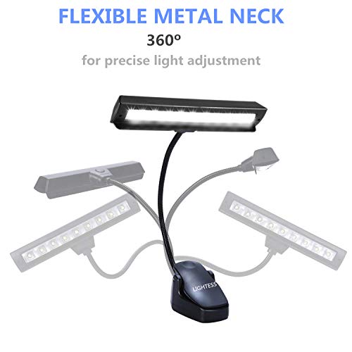 Lightess Clip On Music Stand Lights 14 LED Book Lights Adjustable Piano Lamp Portable USB Desk Lamp, 2 Pack