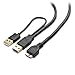 Cable Matters Micro USB 3.0 to USB Splitter Cable (USB Y-Cable / USB Y Cable) 20 Inches primary