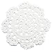kilofly Small Handmade Crochet Round Cotton Lace Table Placemats Doilies for Cup/Glass Value Pack [Set of 4], Medallion, 5 inch, White