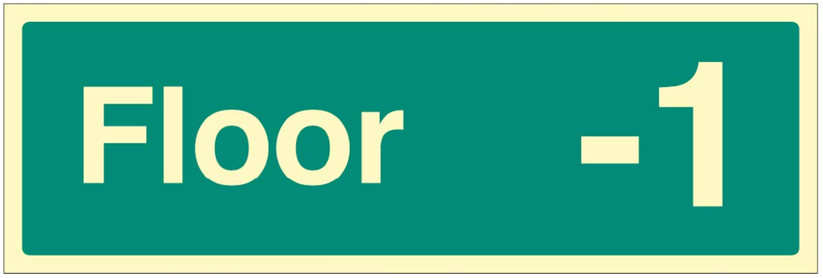 Floor -1 Photoluminescent Rigid Sign